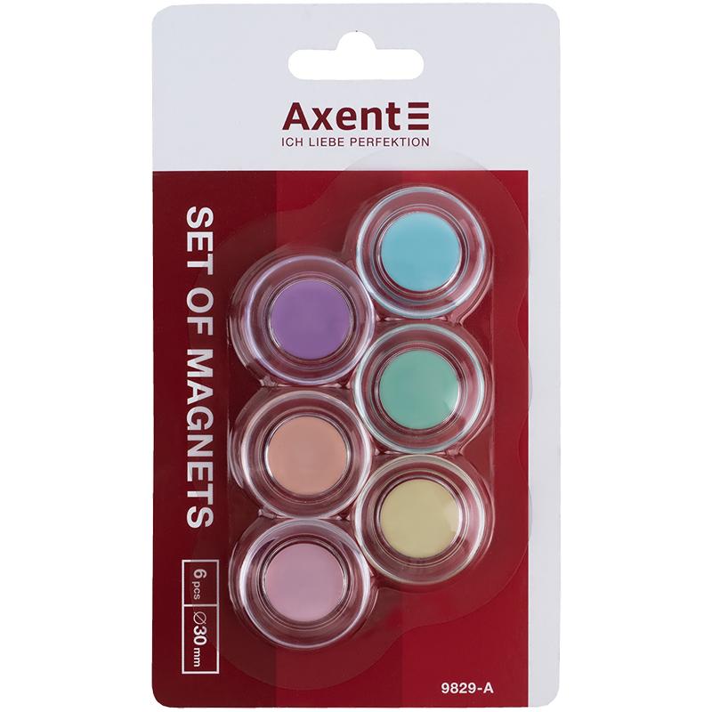 Набір магнітів Pastelini Axent 9829-А, 30 мм, 6 штук